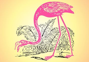 Flamingo Sketch - Free vector #156707